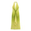 Women's New European and American Style Fashion Neck Deep V-neck Printed Long Dress