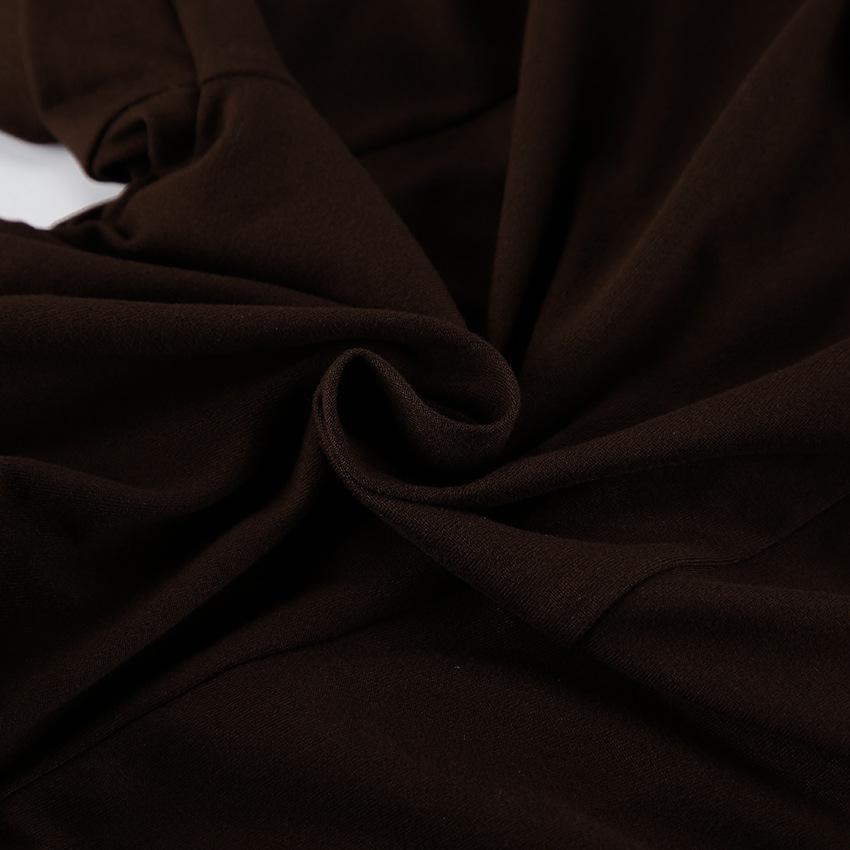 European and American New Autumn and Winter Pleated Waist Thin Streamer Short Tight Skirt Women's Long-sleeved Irregular Dress