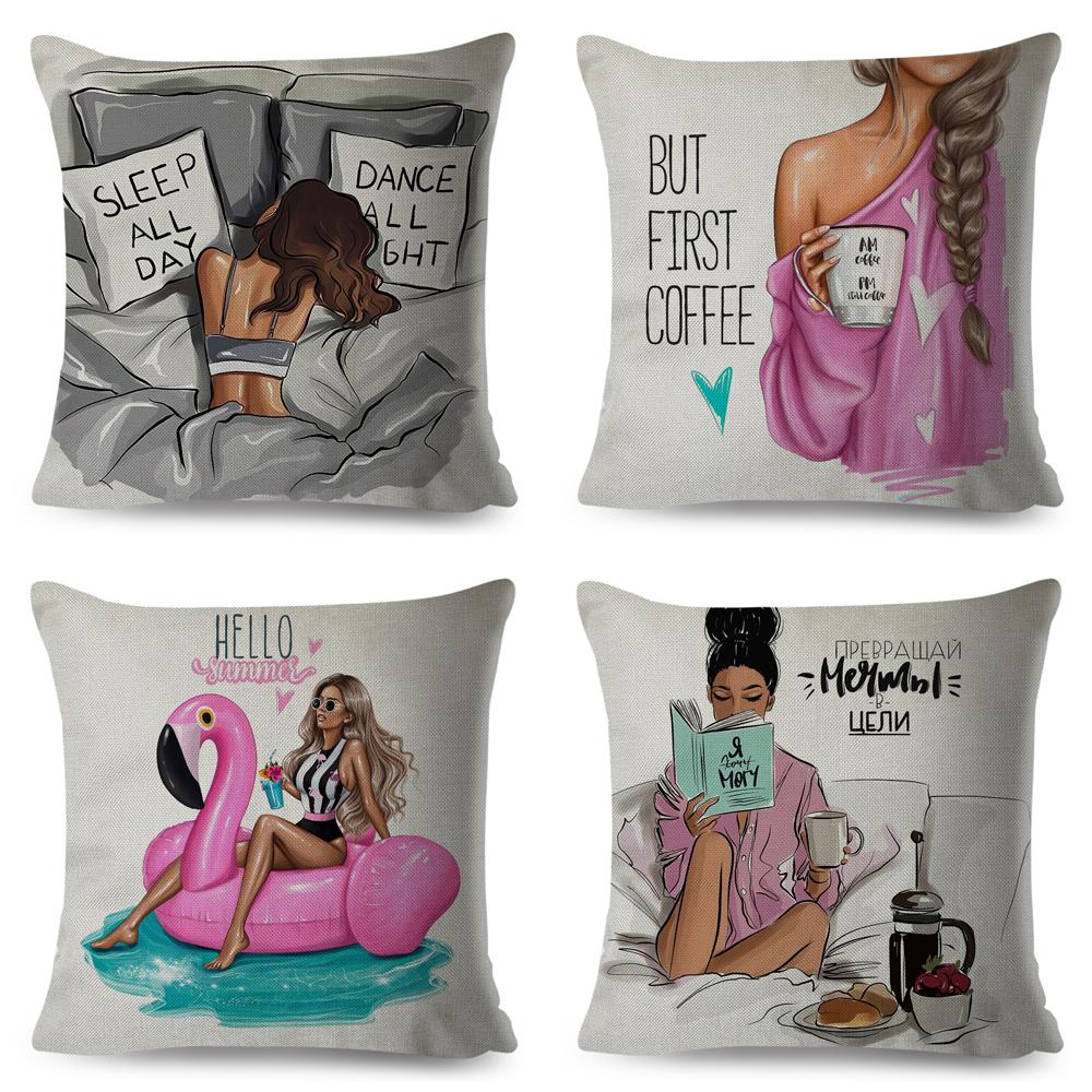 Fashion Cute Cartoon Super Mama Husă de pernă In 45*45cm Decor Mamă și Bebeluș Față de Pernă pentru Canapea Acasă Față de Pernă Super Daddy