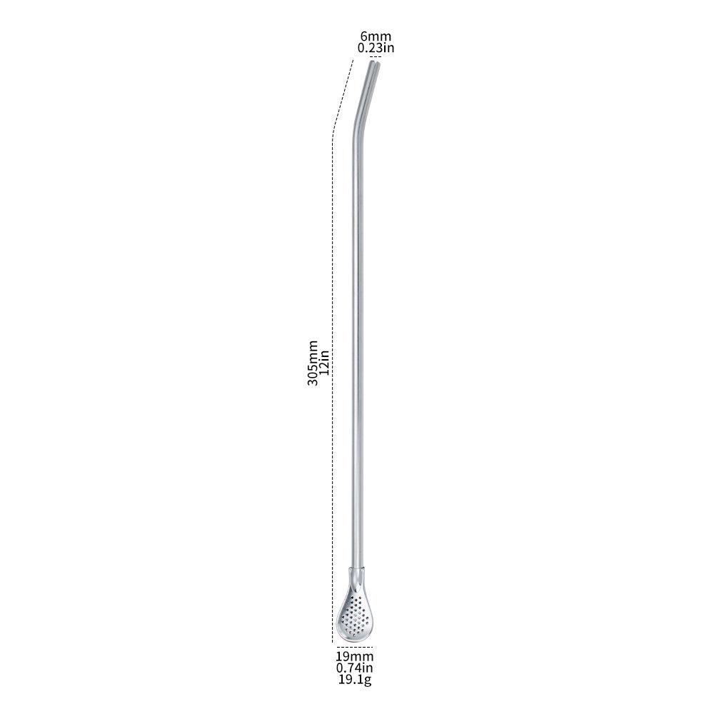 Stainless Steel Dual-Use Straw Spoon for Cocktails and Tea