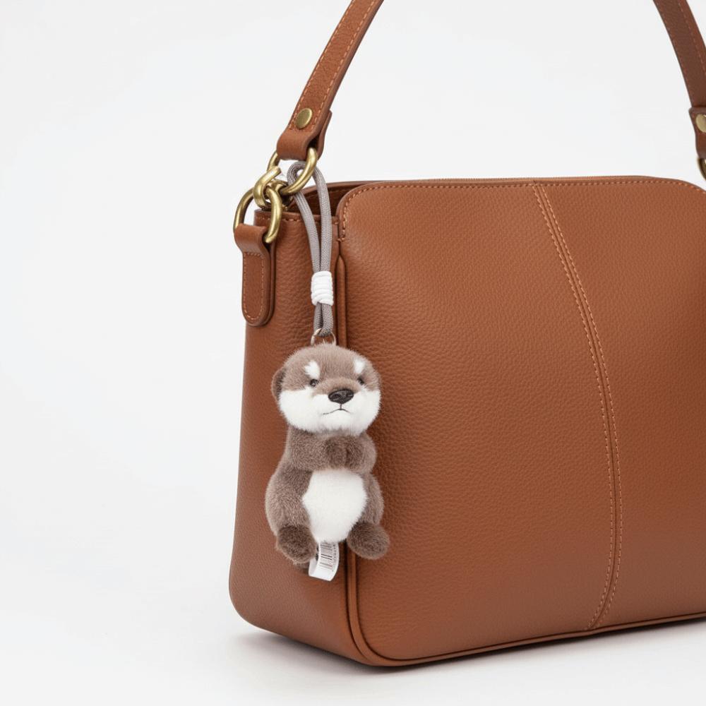 Cute Design Otter Backpack Pendant Soft Material Otter Plush Toy  Kid Birthday Gift