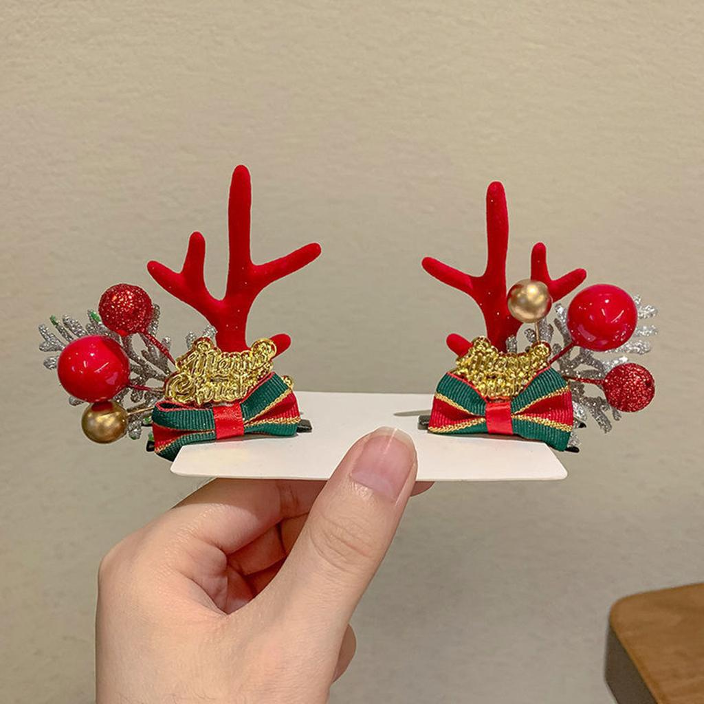 Creative Christmas Hair Clips for Girls Deer Ear Party Headbands Xmas Hats Shape Hair Clips Hairpin Antlers Festive Headdresses