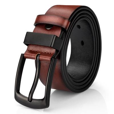 [maikun] Men's Belt, Stylish, for Jeans, Brown, 115cm