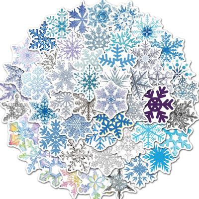 50 Fensteraufkleber mit weihnachtlichen Schneeflocken, wasserfest, entfernbar, Heimdekoration.