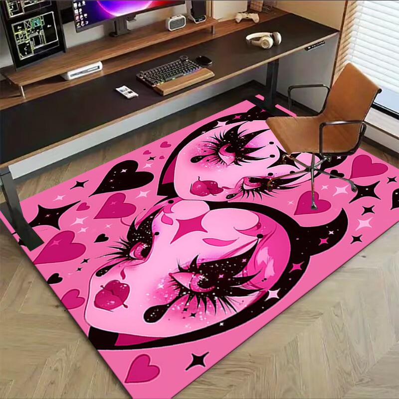 1PC Devil Hearts Extra Large Non Slip Floor carpet, Office, family, bedroom, Studio   Large Area Rug Indoor Rugs, , Vibrant Colors