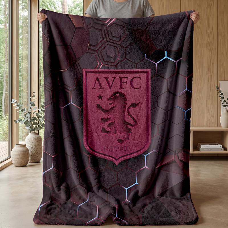 Aston Villa Football Soft Flannel Fleece Blanket Lightweight Cozy Warm Throw Blanket For Sofa Bed Home Decor