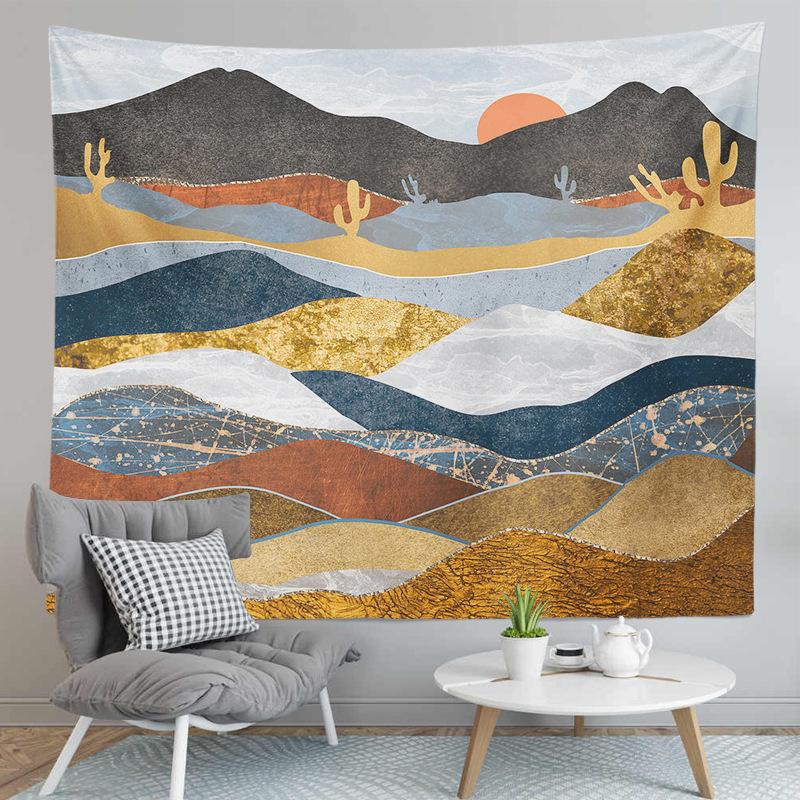 Karda Sunrise Mountain Print Pattern Tapestry Home Living Room Bedroom Wall Decor Backdrop Cloth Tapestry