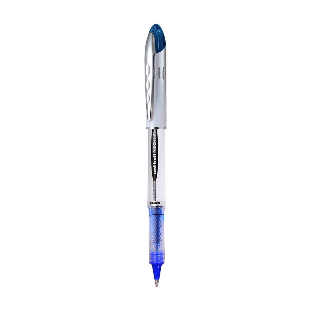 UNI-BALL Vision Elite Roller Pen Set - Pack of 6 Blue Ink Pens for Office, Home & School Use