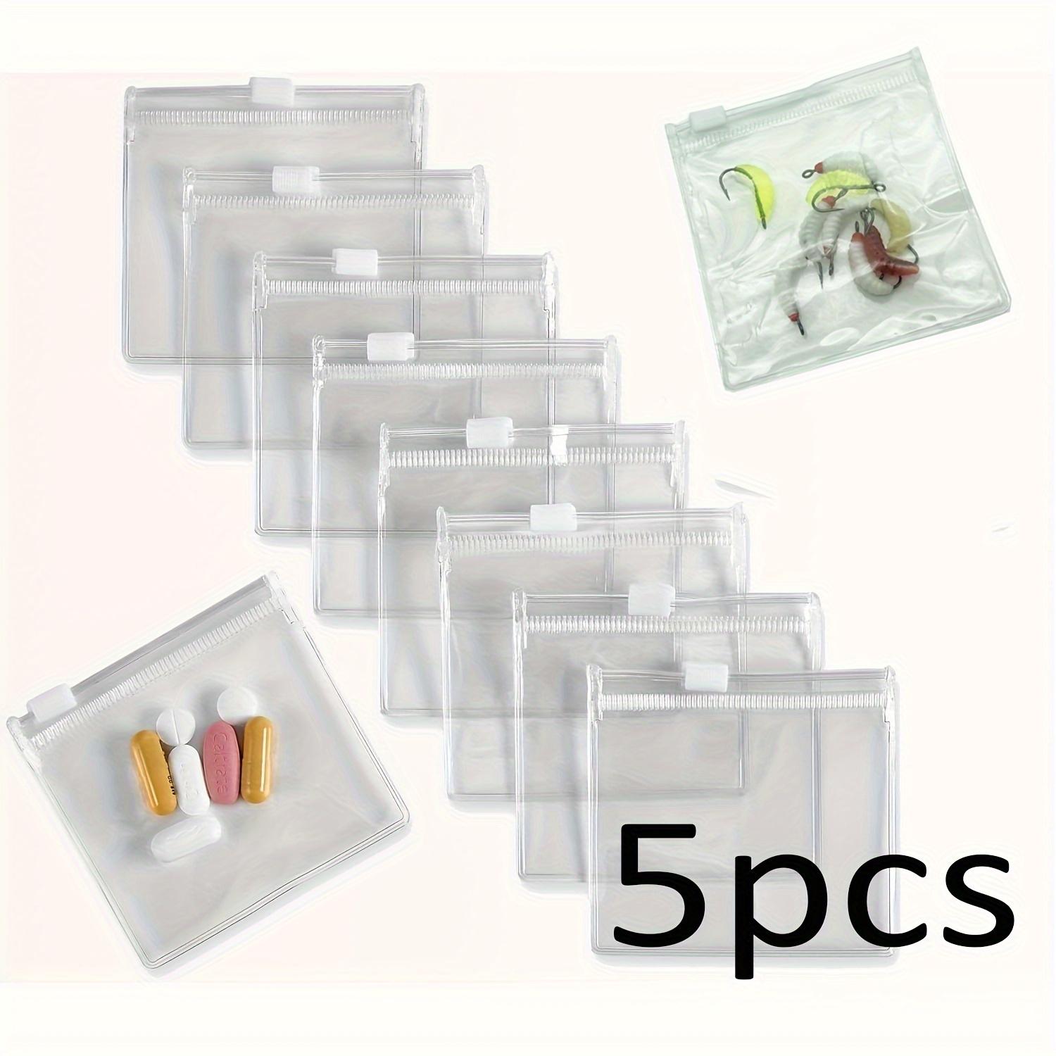 

5 reusable medicine bags, zipper medicine bag set, jewelry storage bag self sealing medicine storage