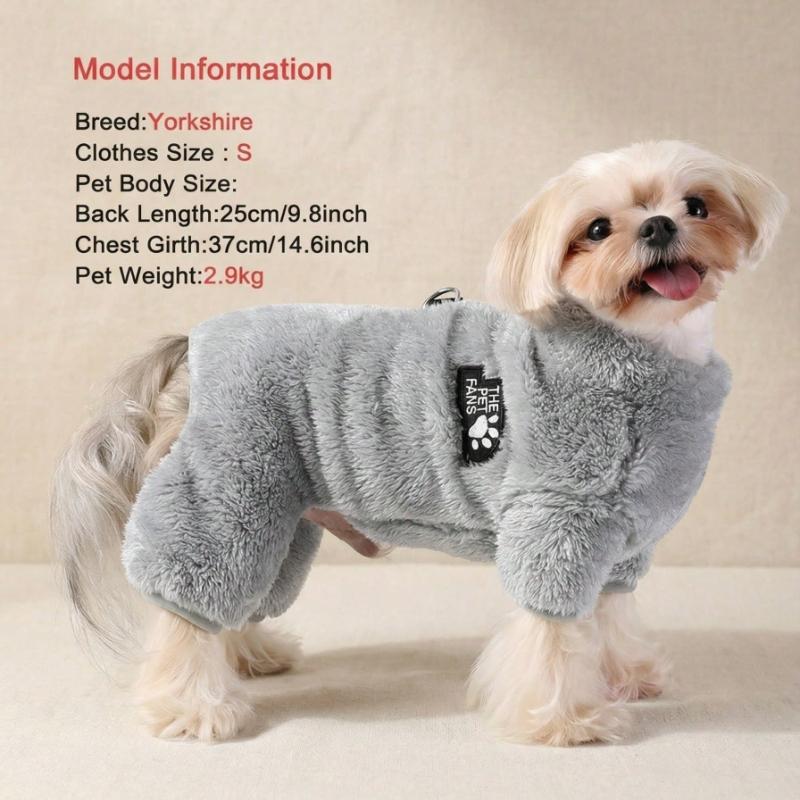 Pet Clothes, Pet Jacket, Warm Fleece Jumpsuit for Small Dogs, Suitable for Winter