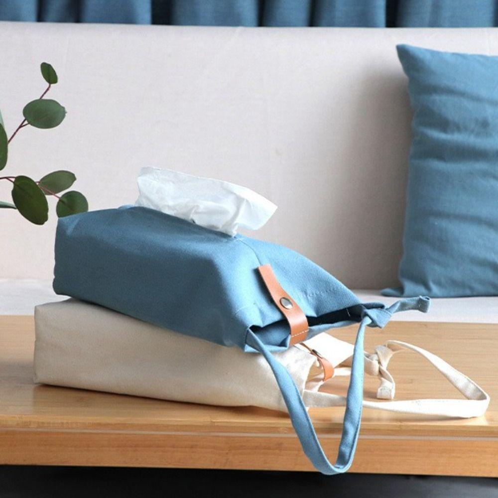 Case Cover Car Accessories Handkerchief Napkin Holder Canvas Tissue Box Cosmetic Box