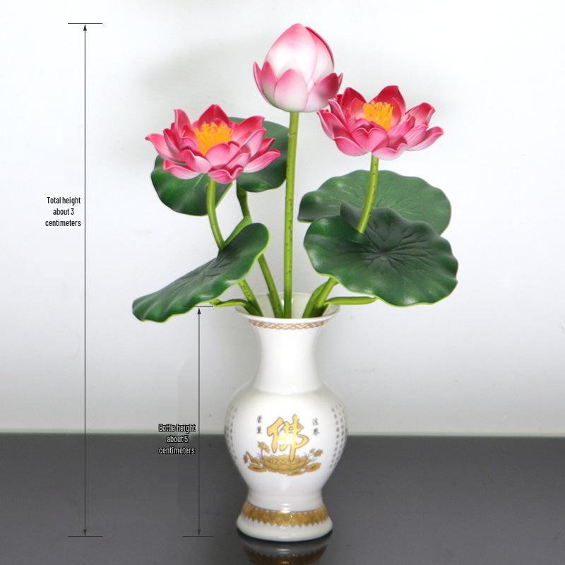 Petites Fleurs Artificielles Décoration Lotus Lys pour Maison & Offrandes à Bouddha