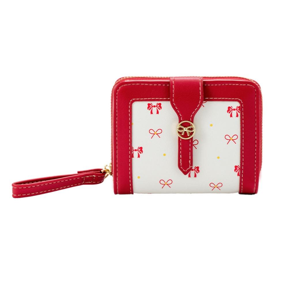 Cute Style Large Capacity Bow Wallet Durable Fashionable Bifold Wallet Multi-layer Coin Purse Daily