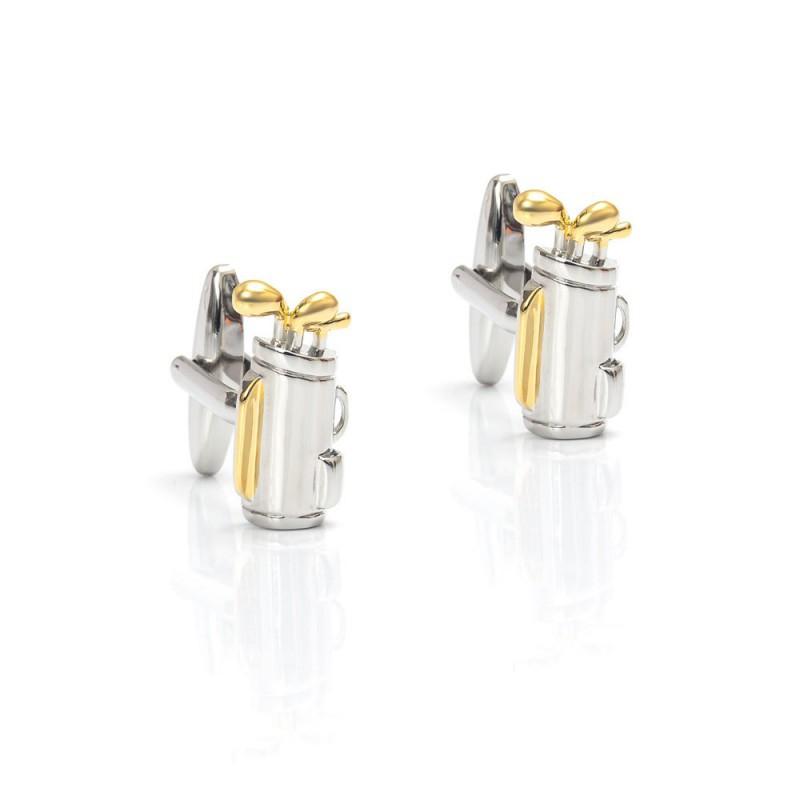High End Electroplated Gold Silver Golf Bag Cufflinks Men s French all-natural