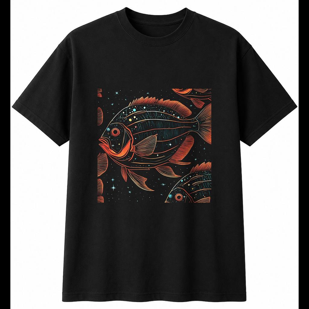 Detailed Bream Mens T-Shirt Sea Ocean Black 100% Cotton Diving Graphic Tee