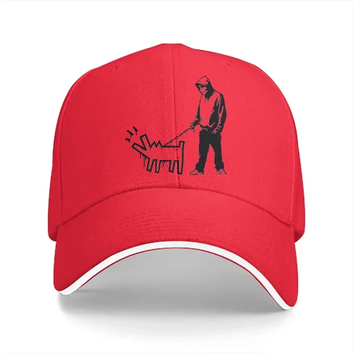 

Summer Cap Sun Visor Thug with a Barking Dog Hip Hop Caps Banksy Wall Art Peaked Hats 56-58cm