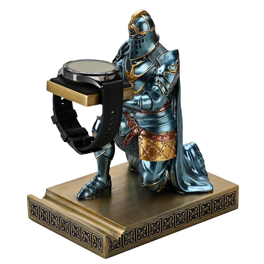 HDMbigmi Kingsguard Watch Display Stand, Eyeglasses Jewelry Bracelet Necklace Holder, Tray Tower Resin Pen Holder, Warrior Knight Cell Phone Stand