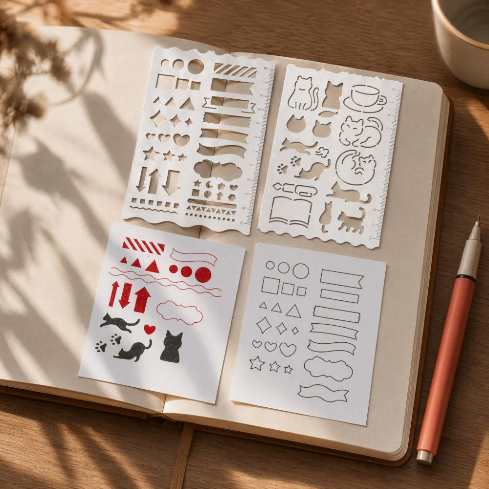 Hollow Design Scrapbooking Ruler Precision Geometric Shapes Stencil Rulers  Scrapbooking