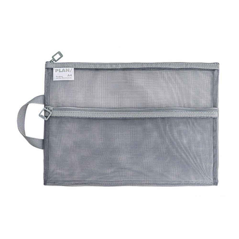 

Прозрачный сетчатый чехол на молнии Многофункциональная сумка-папка для файлов Креативный карман для файлов Дети серый