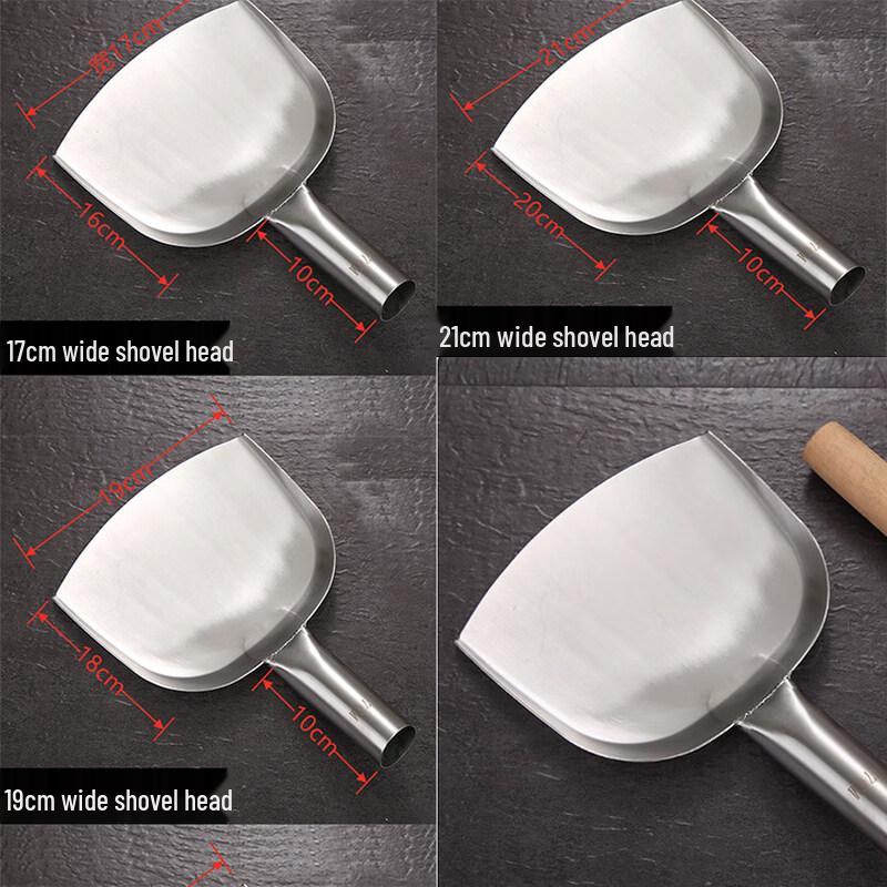 304 Stainless Steel Commercial Wok Spatula with Wood Handle