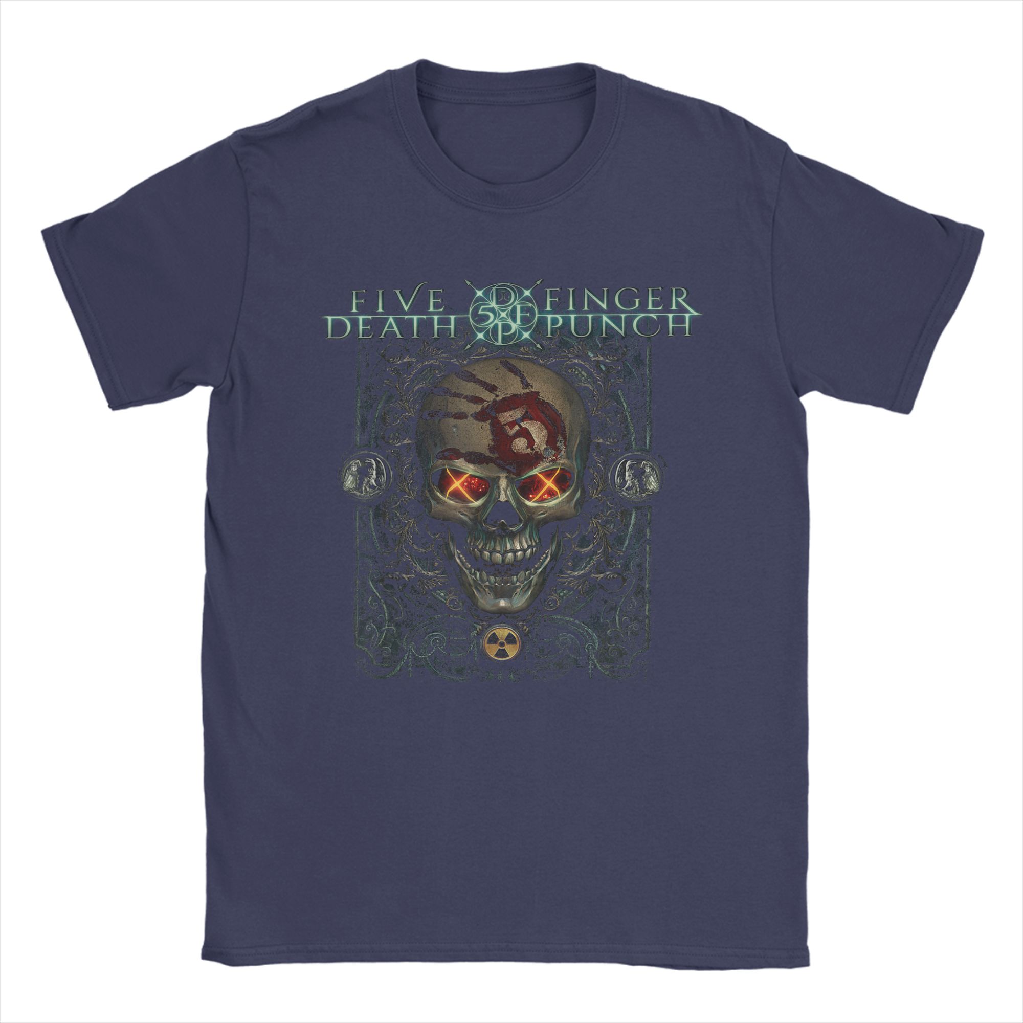 

5FDP Iron Skull T Shirt Summer Cotton T Shirts For Adult Trendy Cool Custom DIY Tee Shirt ShortSleeved Streetwear Top Tees 4XL