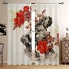 Retro Flower Pastoral Style Printed Curtains Bedroom Living Room Study Kitchen Curtains Window Decoration Easy To Wash And Care
