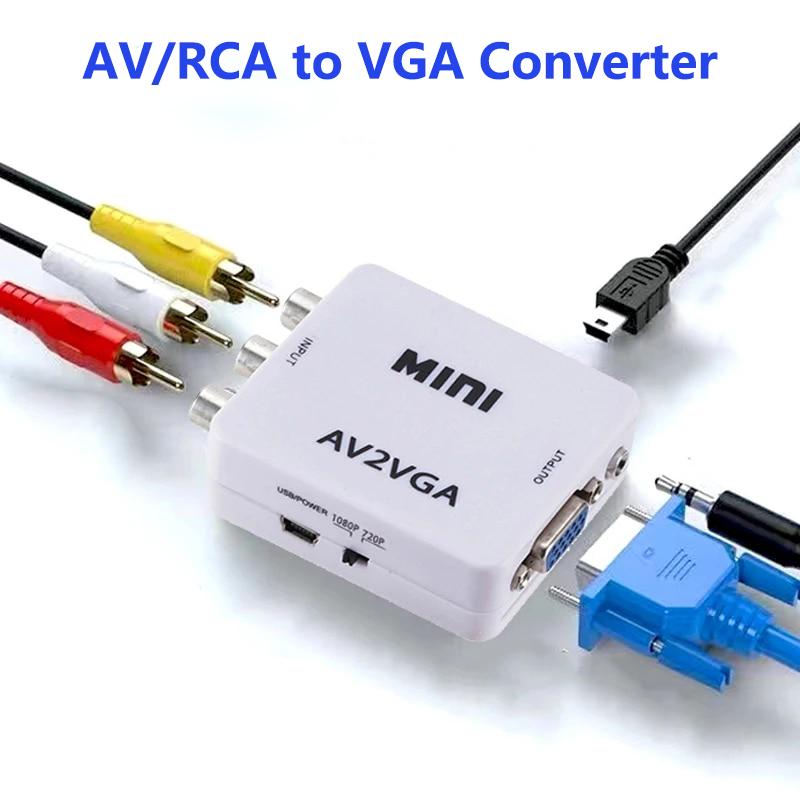 RCA na VGA Video Konvertor RCA Adaptér s 3,5mm Audio Kabelem Mini AV na VGA Konvertor
