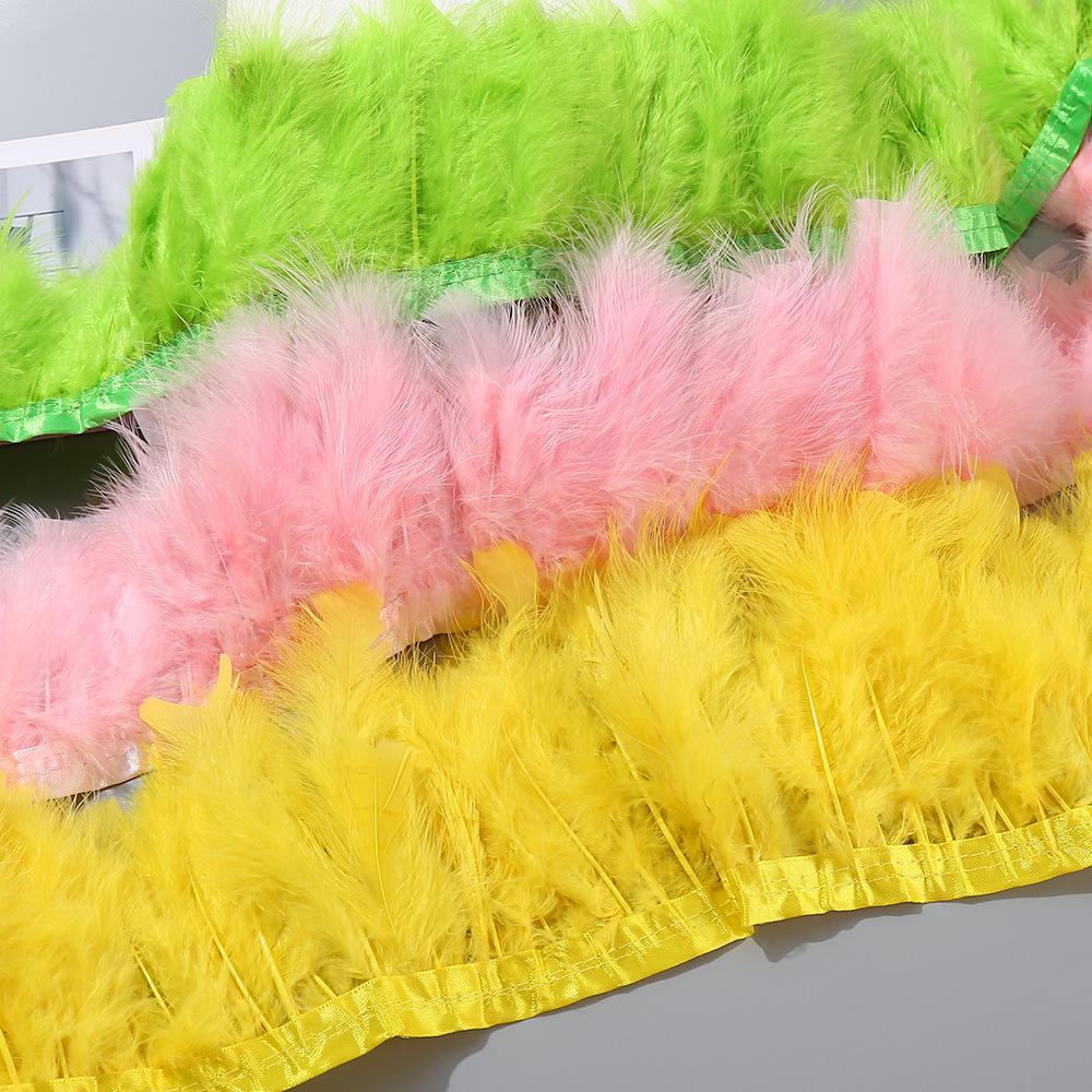 Turkey Feather Velvet Ribbon for DIY Wedding, Latin Headwear, and Clothing Accessories