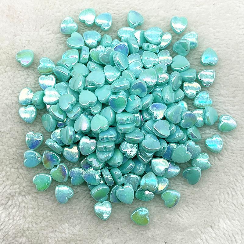 50pcs 8mm AB Colour Heart Shape Acrylic Beads Loose Spacer Beads for Jewelry Makeing DIY Bracelet Necklace Accessories