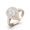 3.46 Ctw Moissanite Gemstone 925 Sterling Silver Rose Vermeil Pear Shape Halo Women Wedding Ring