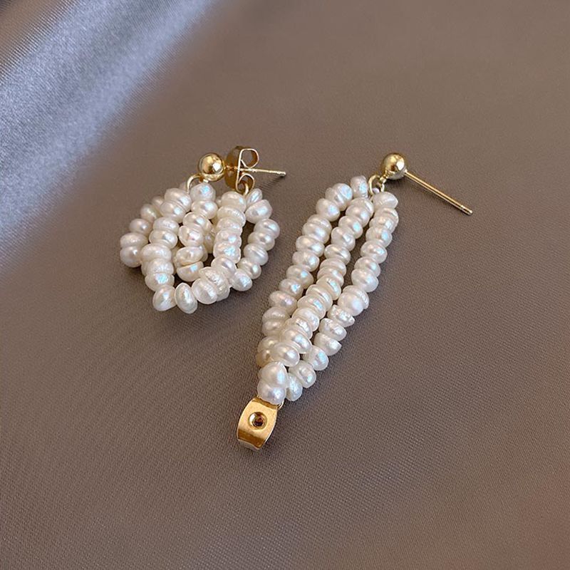 High Quality 100% Natural Freshwater Pearl 14K Gold Filled Female Tassels Stud Earrings Promotion Anti Allergy Gifts