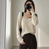 Women S V Neck Long Sleeve Pullover Knit Sweater Plus Size