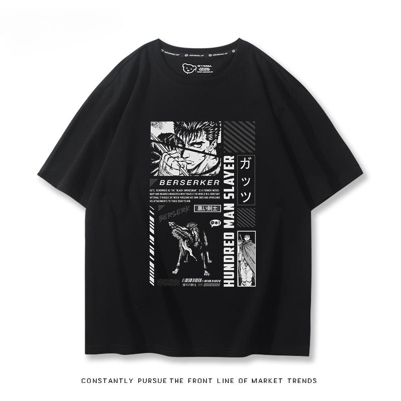 Berserk anime potisk osobnosti 100% bavlna tričko léto venkovní ležérní pohodlný trend street pánské oblečení