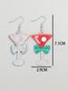 Glitter Acrylic Christmas Goblet Drop Earrings for Women Cartoon Xmas Bow Wine Glass Long Earring Creative Jewelry Gifts