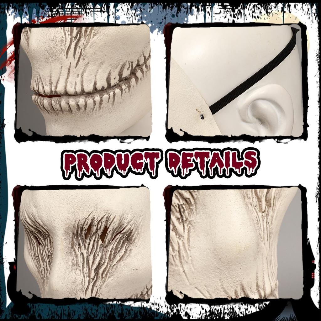 Scary Slenderman Smile Mask Creepy Ghostface Demon Mask Halloween Cosplay Latex Carnival Props Mask For Face Fantasy