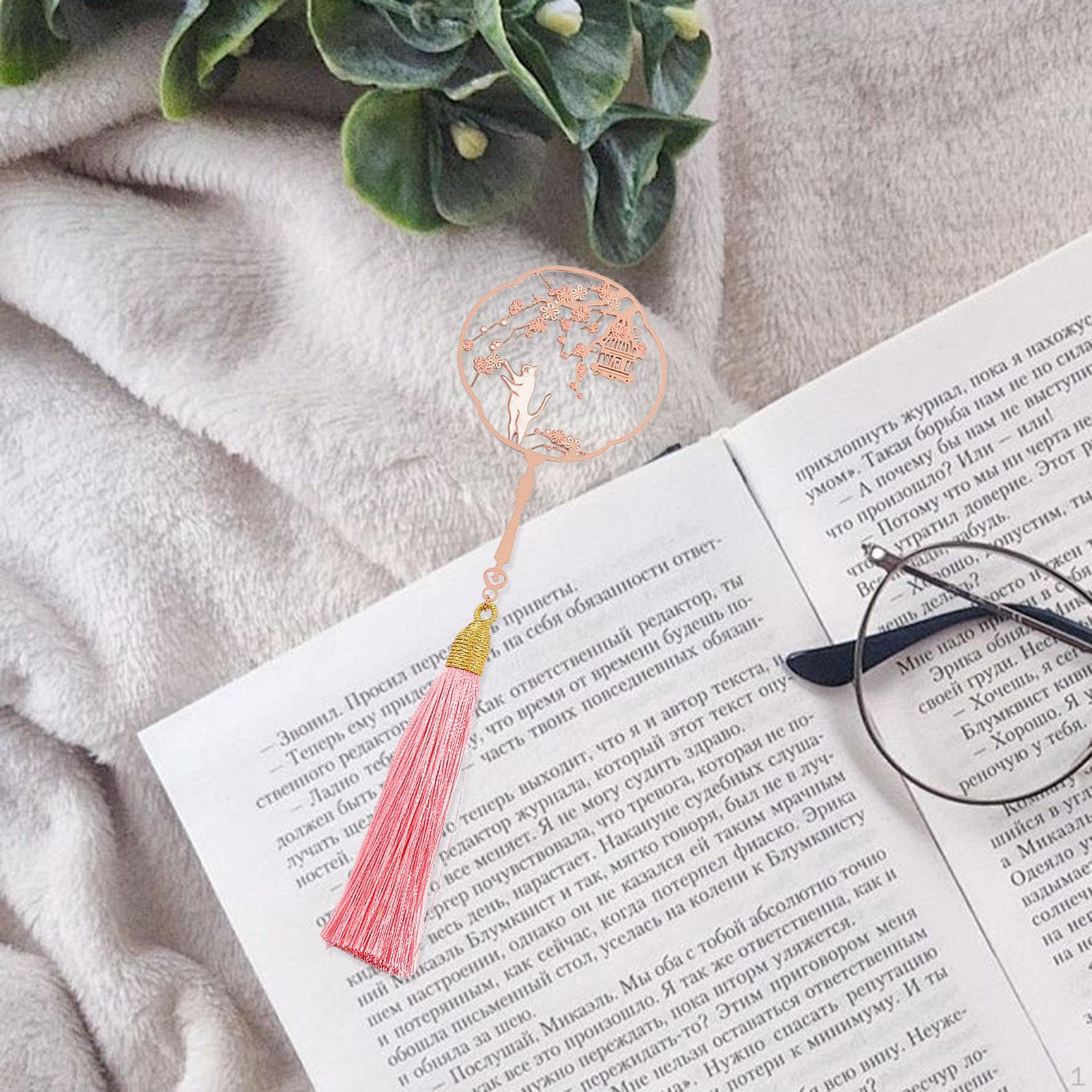 

Fan Design Bookmark Book Accessories Decor Page Marker for Reading Friendship Bookworm Style B
