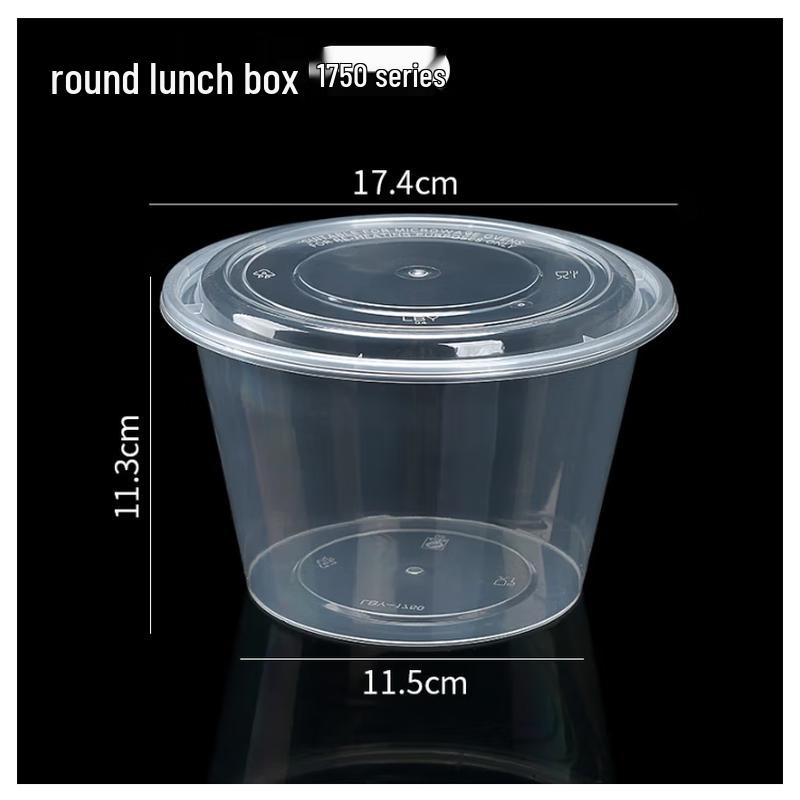 Zebian Round Disposable Food Containers with Lids