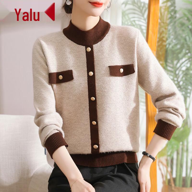 

Yalu Women s Autumn/Winter Fleece-Lined Knit Sweater 2XL