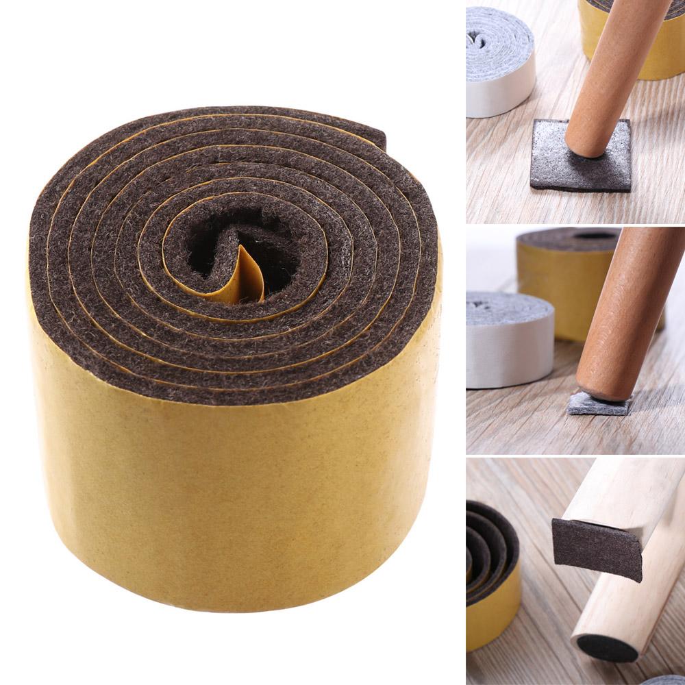 1Roll 100cm Self-Adhesive Felt Furniture Leg Pad Anti-slip Mat Floor Protector Wear-resisting Table Chair Leg Bumper Sticker Pad