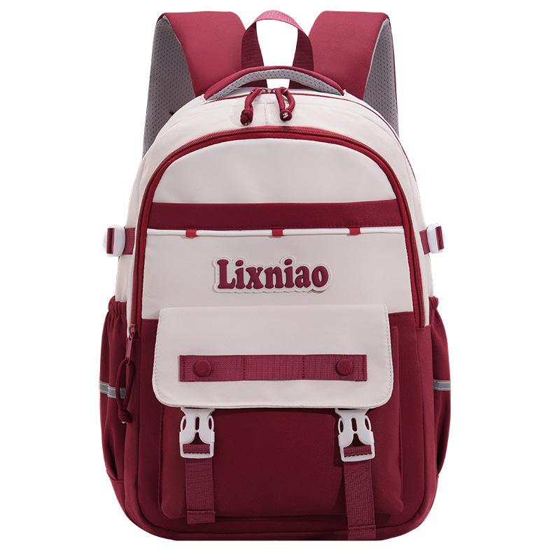 large capacity, fresh and cute, primary and secondary school students splicing contrasting colors, fashionable backpack.