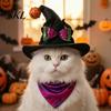 Pet Halloween Hat Cat Wizard Hat, Bent Pointed with Pumpkin Bell, Sequined Bow Festive for Cats Small Dogs Stiff Felt
