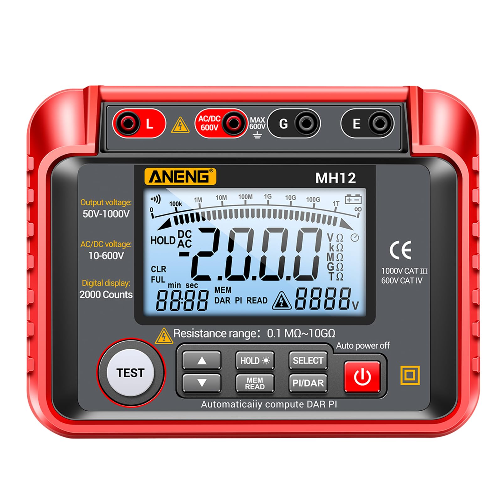 

Digital Megaohmmeter, MH12 Insulation Resistance Meter, Vibration Table, High-Precision Megger, Digital Insulation Resistance Meter, Voltmeter
