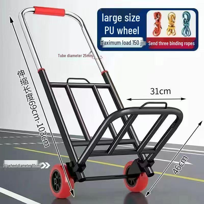 Foldable Grocery & Luggage Hand-Pull Cart - Sturdy, Portable, Compact Design
