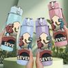1PC Six Seven Vintage Sign Logo 750ml Color Plastic Sports Water Bottle Leakproof Flip Straw Lid Suitable for Sports Office Home Use