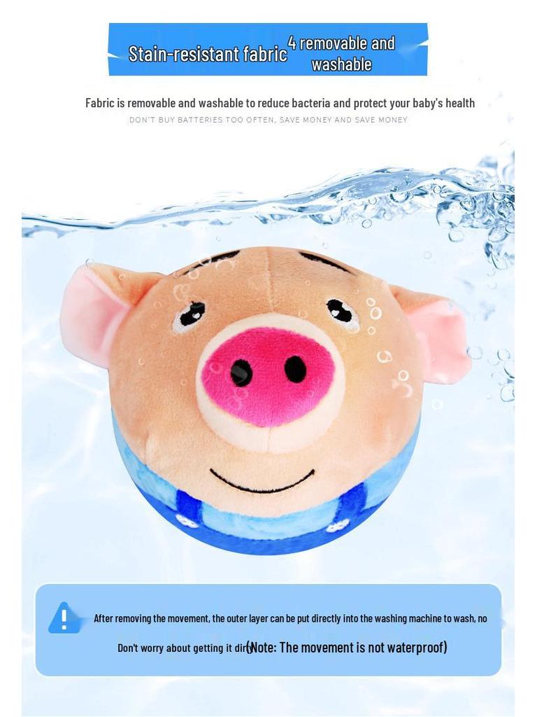 Musical Seaweed Bouncing Ball: Talking Pig, Rabbit, Dog Plush Toy for Kids