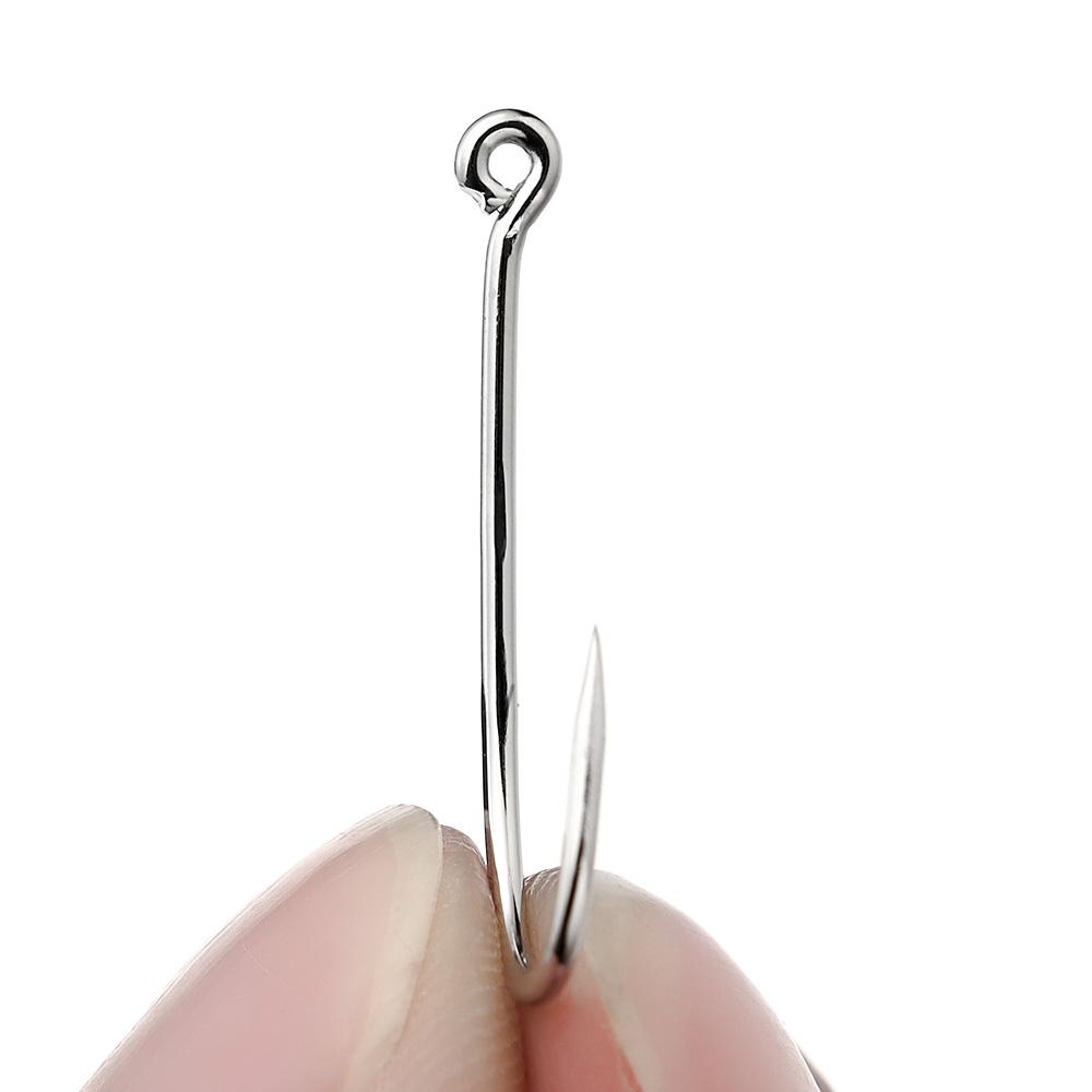 Durable For Fishing 1#-8# Double Barbed Long Handle Offset Narrow Bait Hook Long Shank Hooks