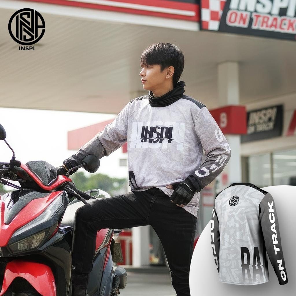 INSPI On Track MotoDrifit Longsleeves for Men and Woman Quick-Dry Motorcycle Jersey Shirt Collection M