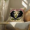 Butterfly, Bird And Flower Print Pillow Case Double-Sided Plush Sofa Cushion Covers Organic Breathable Invisible Zipper