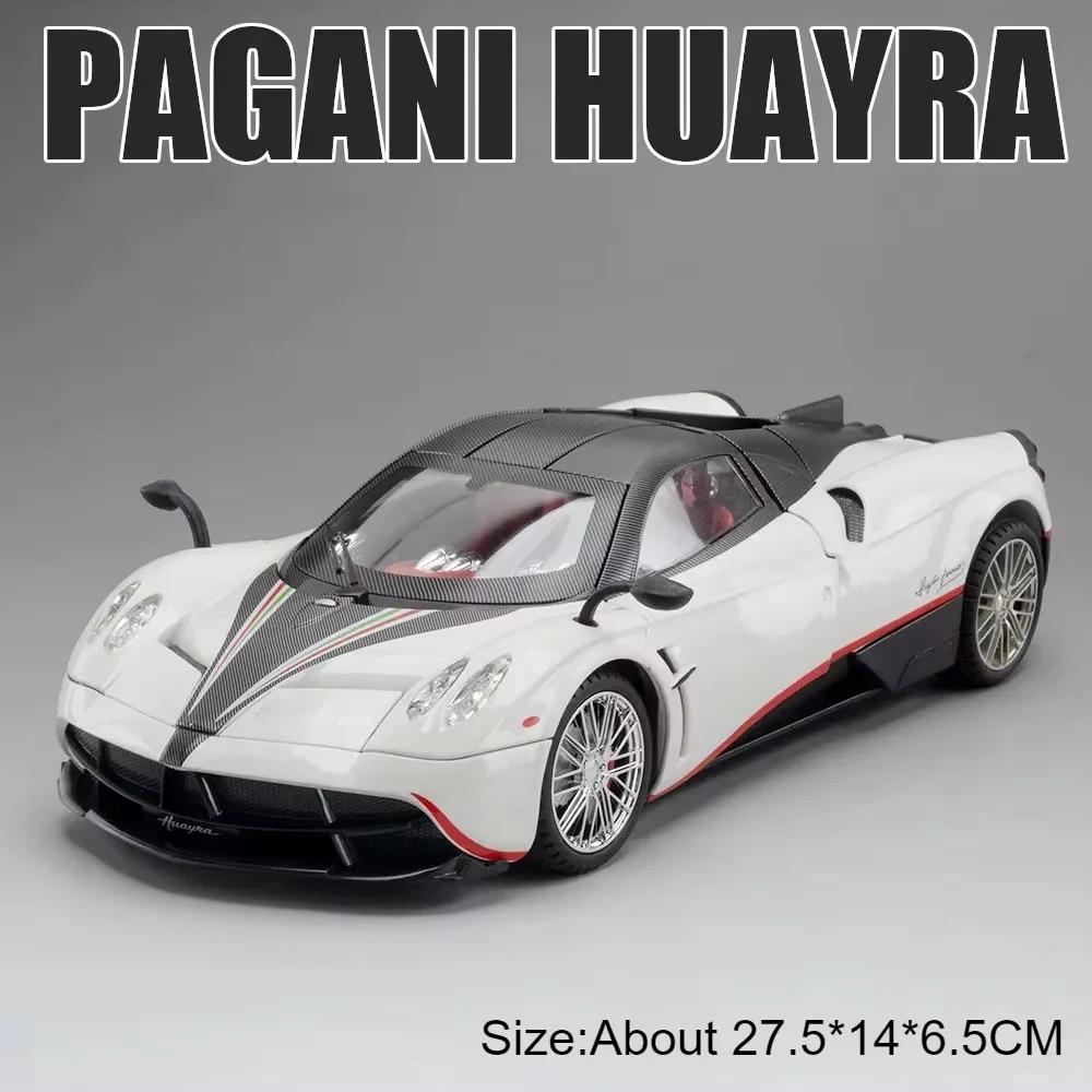 1:18 918 Martini Lackiertes Pagani Huayra Sportwagen-Modellspielzeug Stoßdämpfung Legierung Hobby Ornamente Sound Licht Geschenke für Jungen