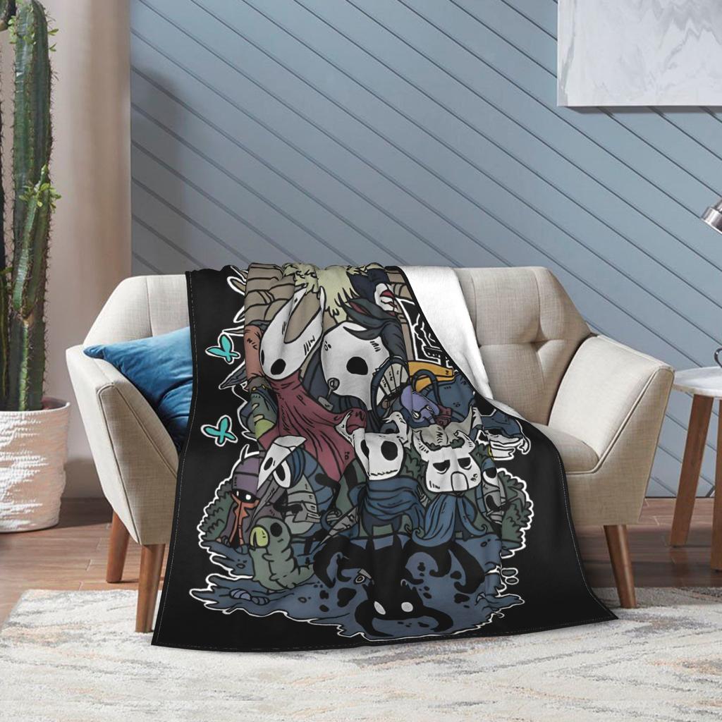 Hollow Knight Game Funny Plush Fashion Blankets Cartoon Anime Fashion Throw Fashion Blanket for Home 150*125cm Lightweight